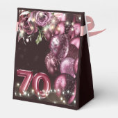 高級パーソナライズされたワイン&バルーン70誕生日 フェイバーボックス (裏面サイド)