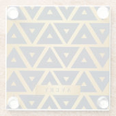 高級パーソナライズされた幾何学的パターン ガラスコースター (裏面)