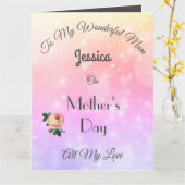 高級パーソナライズされた母の日 カード (黄色い花)