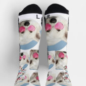 高級パーソナライズされた犬の柄の靴下 ソックス (上部)