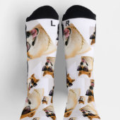 高級パーソナライズされた犬の柄の靴下 ソックス (上部)