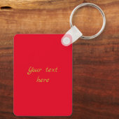 高級パーソナライズされた金ゴールドツかわいらしリークリスマス赤 キーホルダー (裏面)