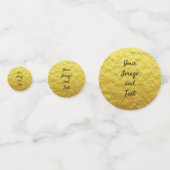 高級パーソナライズされた金箔 コンフェッティ (裏面)