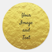 高級パーソナライズされた金箔 ラウンドシール (正面)