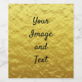 高級パーソナライズされた金箔 ワインラベル (シングルラベル)