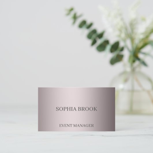 高級パーソナライズされた銀金属箔 名刺 (スタンド正面)