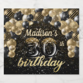 高級パーソナライズされた30歳の誕生日 スパークリングワインラベル (シングルラベル)