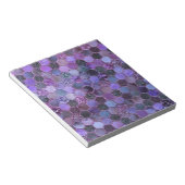高級パープルメタルフォイルグリッターハニカムパターン ノートパッド (アングル)
