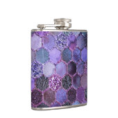 高級パープルメタルフォイルグリッターハニカムパターン フラスク (右)