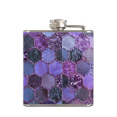 高級パープルメタルフォイルグリッターハニカムパターン フラスク (裏面)
