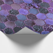 高級パープルメタルフォイルグリッターハニカムパターン ラッピングペーパー (コーナー)