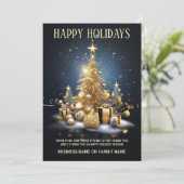 高級ビジネスのクリスマスツリーのギフトロゴの写真 シーズンカード (スタンド正面)