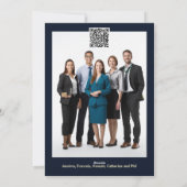 高級ビジネスのクリスマスブルー金ゴールド写真ロゴDIY シーズンカード (裏面)