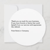 高級ビジネスエレガントラウンドサンキューカード (裏面)