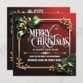 高級ビジネスプロフェッショナル企業の伝統的 シーズンカード (正面/裏面)