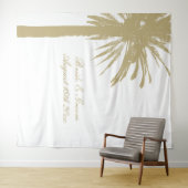 高級ビーチ結婚式パーティーの手のひらの写真の背景 タペストリー (インサイチュ(横))