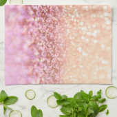 高級ピきらめくンクグラデーショングリッター勾配 キッチンタオル (折り畳み)