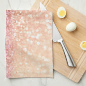 高級ピきらめくンクグラデーショングリッター勾配 キッチンタオル (四つ折り)