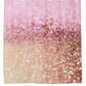 高級ピきらめくンクグラデーショングリッター勾配 シャワーカーテン (正面)