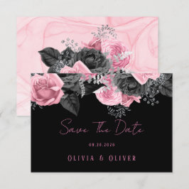 高級ピンクとブラックフローラインキン結婚グの救T セーブザデート