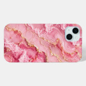 高級ピンクオーシャンマーブル ゴールドベイン入り Case-Mate iPhoneケース (裏面 (横))