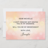 高級ピンクグリッターは私の花嫁になる 招待状 (裏面)