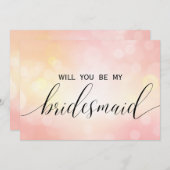 高級ピンクグリッターは私の花嫁になる 招待状 (正面/裏面)