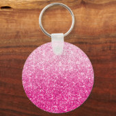 高級ピンクグリッターグラデーションモノグラム キーホルダー (裏面)