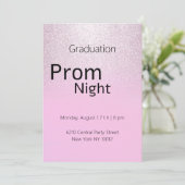 高級ピンクシルバー薄紫グラデーション卒業プロム 招待状 (スタンド正面)