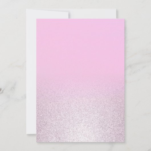 高級ピンクシルバー薄紫グラデーション卒業プロム 招待状 (裏面)