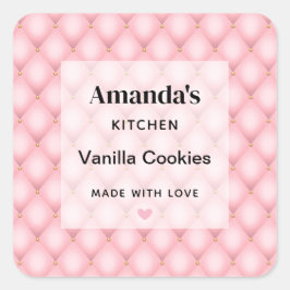 高級ピンクタフテッドダイヤモンドパターンキッチン スクエアシール