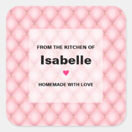 高級ピンクタフテッドダイヤモンドパターンキッチン スクエアシール