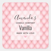 高級ピンクタフテッドダイヤモンドパターンキャンドルビジネス