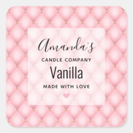 高級ピンクタフテッドダイヤモンドパターンキャンドルビジネス スクエアシール