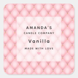 高級ピンクタフテッドダイヤモンドパターンキャンドルビジネス スクエアシール