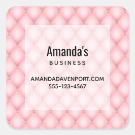 高級ピンクタフテッドダイヤモンドパターンビジネス スクエアシール