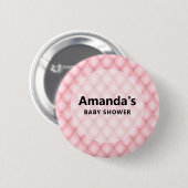 高級ピンクタフテッドダイヤモンドパターンベビーシャワー 缶バッジ (正面&裏面)