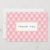 高級ピンクタフテッドダイヤモンドパターン サンキューカード (正面)