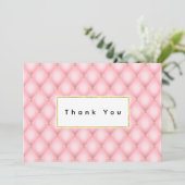高級ピンクタフテッドダイヤモンドパターン サンキューカード (スタンド正面)