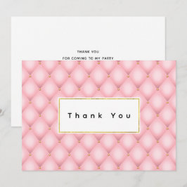 高級ピンクタフテッドダイヤモンドパターン サンキューカード