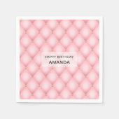 高級ピンクタフテッドダイヤモンドパターン スタンダードカクテルナプキン (正面)