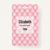 高級ピンクタフテッドダイヤモンドパターン バッジ (裏面)