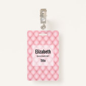 高級ピンクタフテッドダイヤモンドパターン バッジ (裏面クリップ)