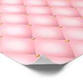 高級ピンクタフテッドダイヤモンドパターン ポスター (角)