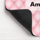 高級ピンクタフテッドダイヤモンドパターン マウスパッド (コーナー)