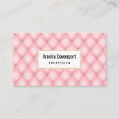 高級ピンクタフテッドダイヤモンドパターン 名刺 (正面)