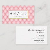 高級ピンクタフテッドダイヤモンドパターン 名刺 (正面/裏面)