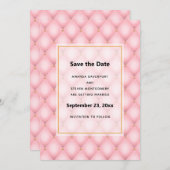 高級ピンクタフテッドダイヤモンドパタ結婚ーン セーブザデート (正面/裏面)