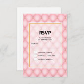 高級ピンクタフテッドダイヤモンドパタ結婚ーン 出欠カード (正面/裏面)