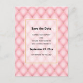 高級ピンクタフテッドダイヤモンドパタ結婚ーン 案内ポストカード (正面)